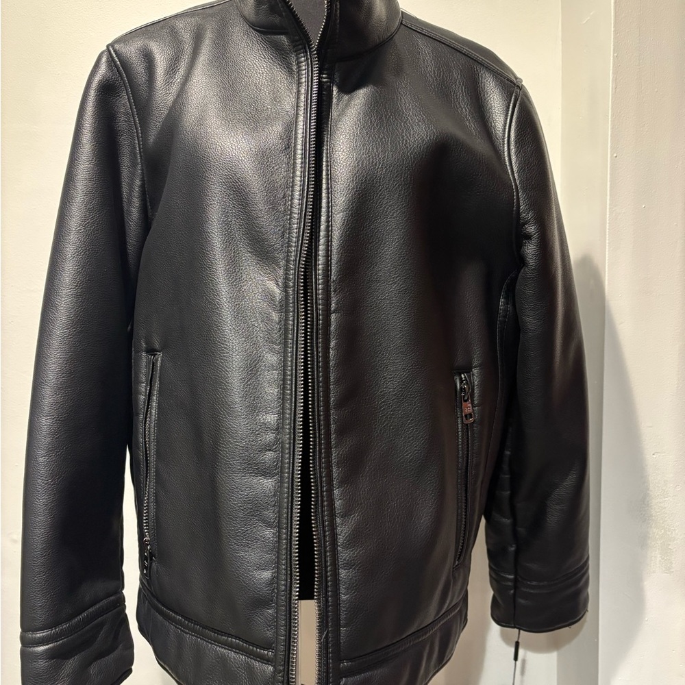 Calvin Klein Men's Black Leather Jacket